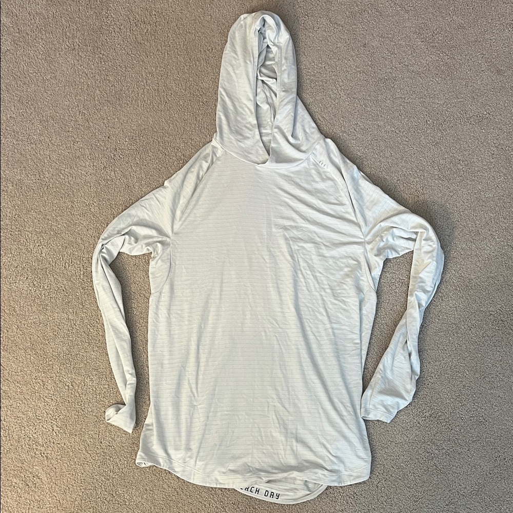 lululemon athletica Light Gray Long Sleeve Hoodie Tee